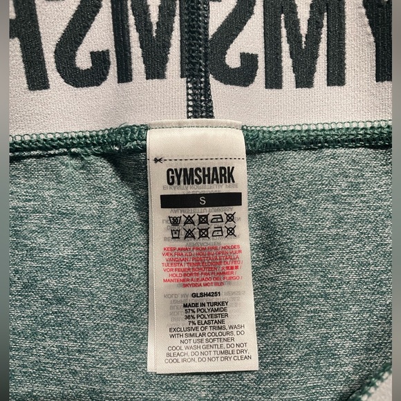 Gymshark Shorts, Size Small, Green/White - Picture 3 of 3